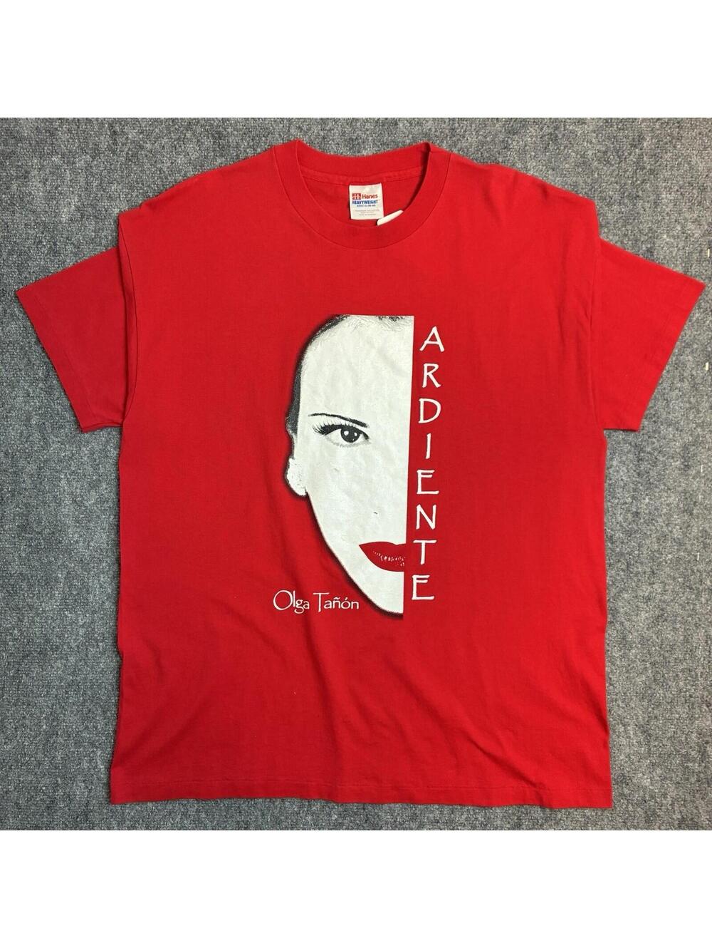 Olga Tañon 90s Hanes Heavyweight True Vintage Red Ardiente Concert T Shirt